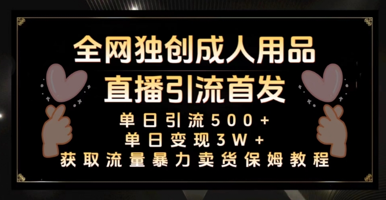 全网独创真人主播+无人直播单日引流500+，橙人用品暴力卖货单日变现3W+保姆似教学2.0【揭秘】-薪火元源库