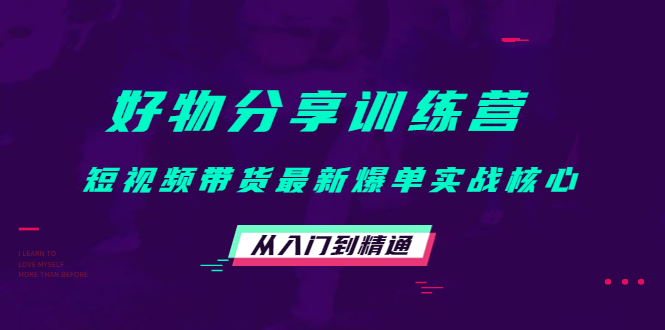 好物分享训练营：短视频带货最新爆单实战核心，从入门到精通-第一资源库