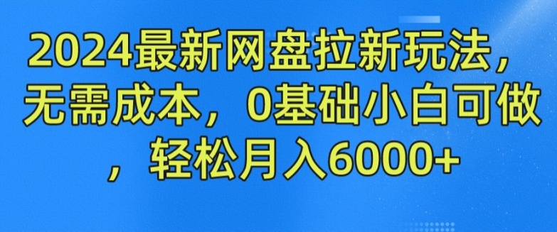 2024最新网盘拉新玩法，无需成本，0基础小白可做，轻松月入6000+【揭秘】-第一资源库
