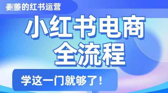 小红书电商全流程，精简易懂，从入门到精通，学这一门就够了-第一资源库