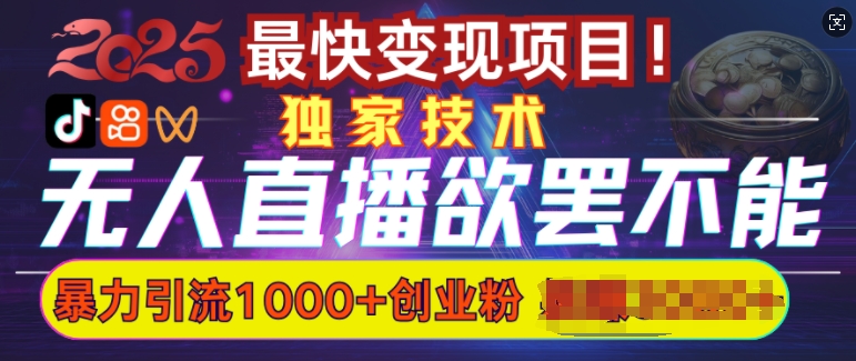 欲罢不能的无人直播引流，超暴力日引流1000+高质量精准创业粉-第一资源库