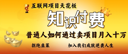 互联网项目天花板，知付付费项目，普通人如何通过卖项目月入十个，拒绝韭菜【揭秘】-第一资源库