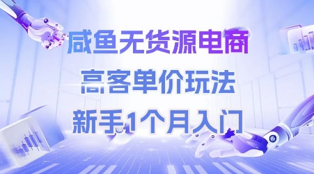 咸鱼无货源电商，高客单价玩法，新手1个月入门-第一资源库