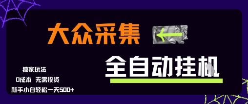 大众采集全自动玩法，新手小白轻松一天5张+，操作简单零成本【揭秘】-第一资源库